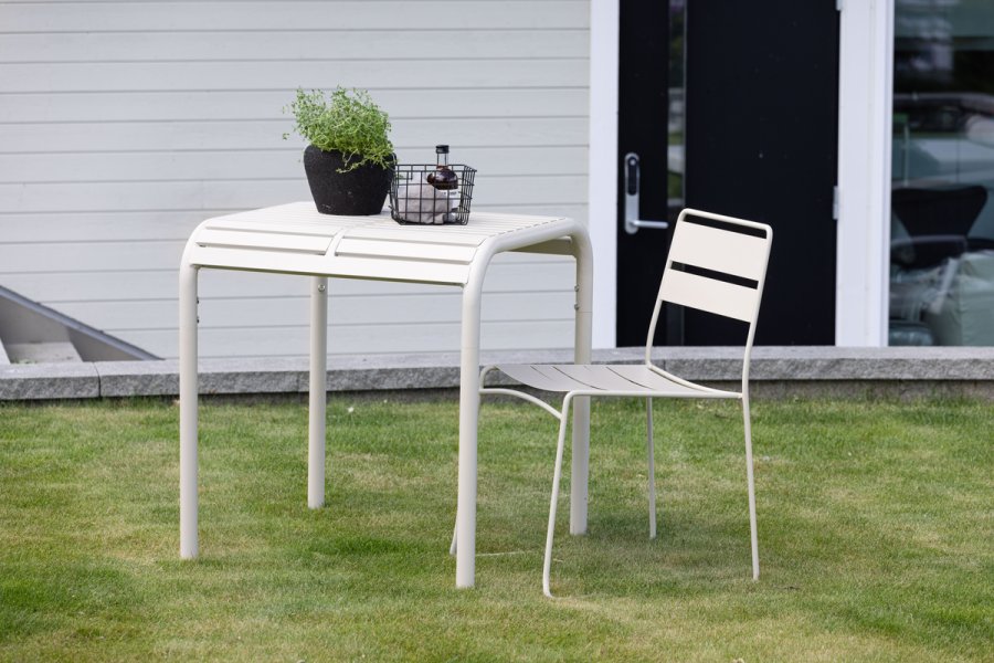 VENTURE DESIGN Borneo udendrs loungebord, kvadratisk - beige aluminium (70x70)