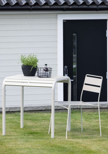 VENTURE DESIGN Borneo udendrs loungebord, kvadratisk - beige aluminium (70x70)