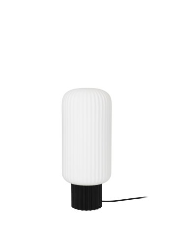 BROSTE COPENHAGEN Lolly bordlampe - hvid opal glas og sort aluminium