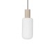 BROSTE COPENHAGEN Lolly loftlampe - hvid opal glas og sand aluminium