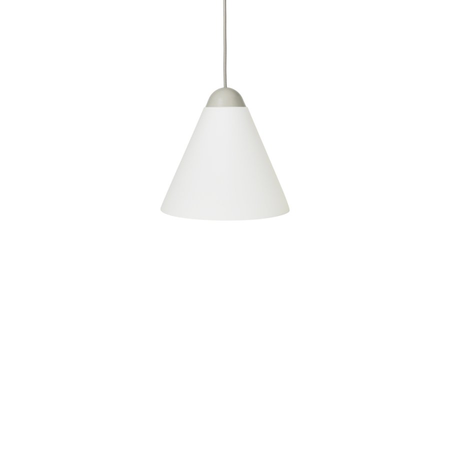 BROSTE COPENHAGEN Gine loftlampe S - hvid opal glas og lysegr stl