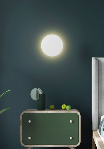 TK Luna vglampe, rund - hvid metal