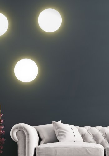 TK Luna vglampe 300, rund - hvid metal