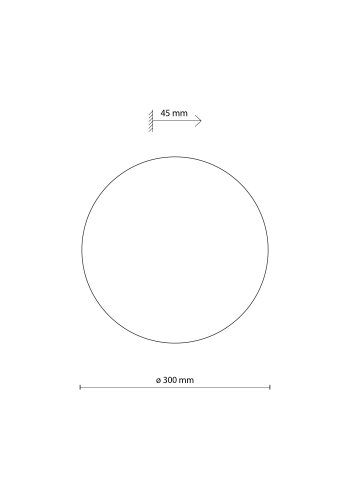 TK Luna vglampe 300, rund - hvid metal