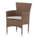 VENTURE DESIGN Malina havestol, m. armln og stofhynde - natur polyrattan og beige aluminium