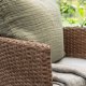 VENTURE DESIGN Malina havestol, m. armln og stofhynde - natur polyrattan og beige aluminium