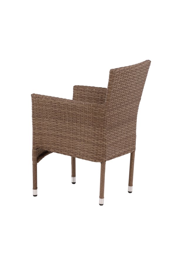 VENTURE DESIGN Malina havestol, m. armln og stofhynde - natur polyrattan og beige aluminium