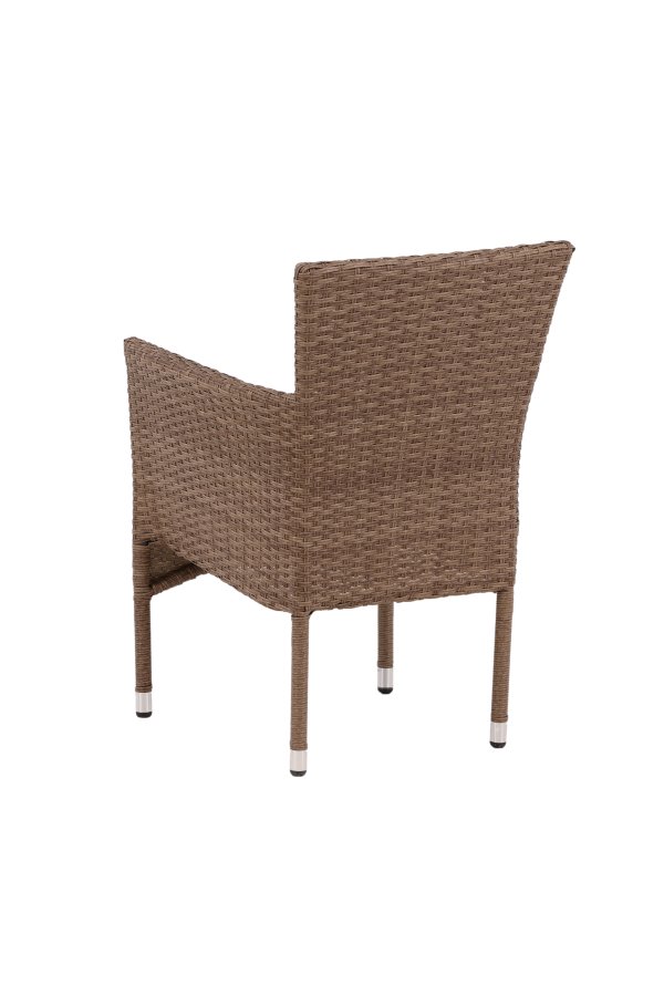 VENTURE DESIGN Malina havestol, m. armln og stofhynde - natur polyrattan og beige aluminium