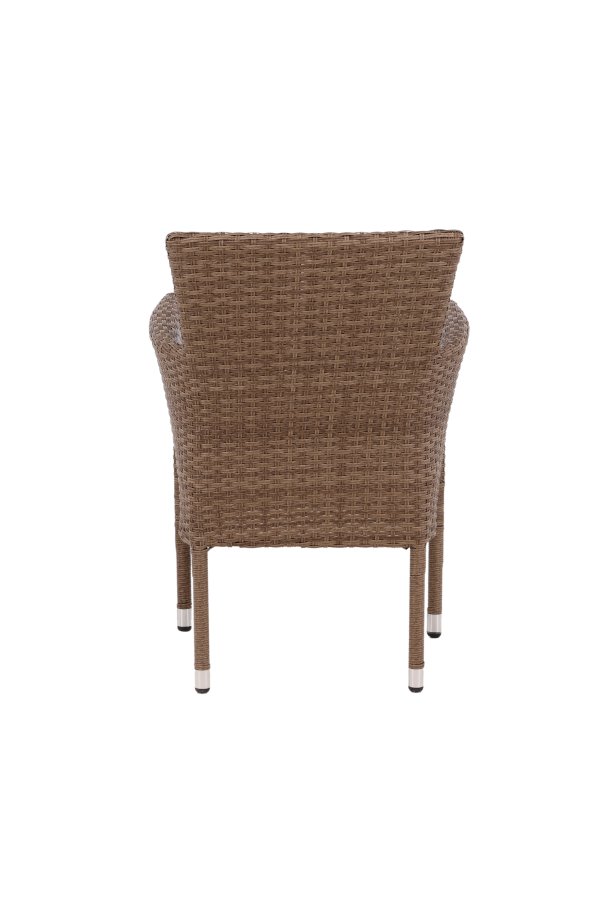 VENTURE DESIGN Malina havestol, m. armln og stofhynde - natur polyrattan og beige aluminium