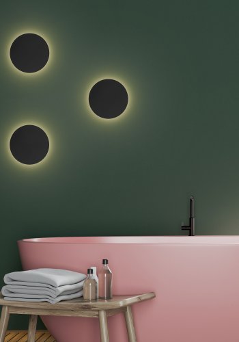 TK Luna vglampe, rund - sort metal