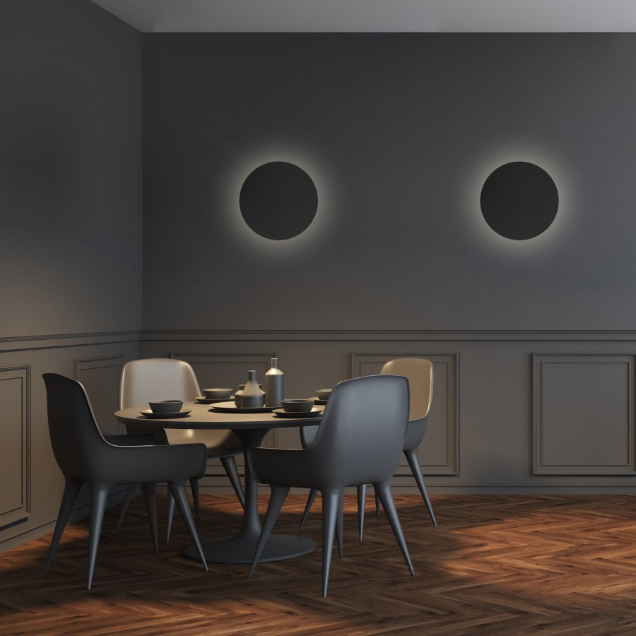 TK Luna vglampe 300, rund - sort metal