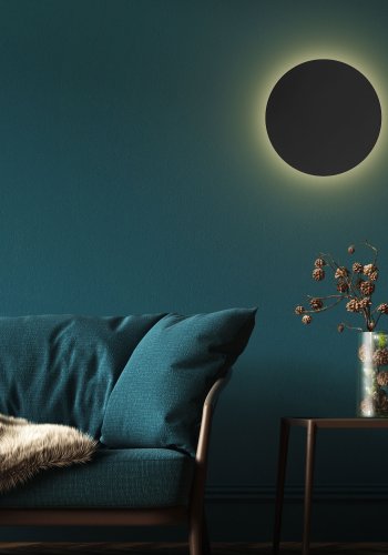 TK Luna vglampe 400, rund - sort metal