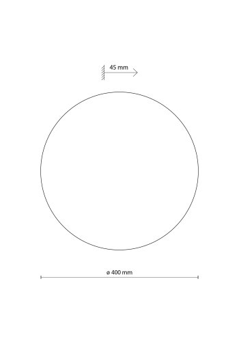 TK Luna vglampe 400, rund - sort metal