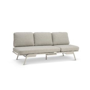 Santorini sofa, m. puder - sand stof og sand aluminium