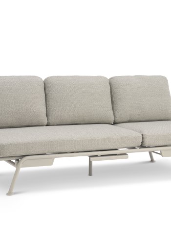 Santorini sofa, m. puder - sand stof og sand aluminium