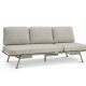 Santorini sofa, m. puder - sand stof og stvet olivengrn aluminium