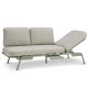 Santorini sofa, m. puder - sand stof og stvet olivengrn aluminium