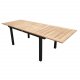 VENTURE DESIGN havest, m. Panama bord, m. udtrk og 4 Lindos stole - natur teak/sort alu/sort reb