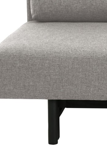 ACT NORDIC Malling sovesofa, m. udtrksseng og 2 puder - lysegr stof og sort stl