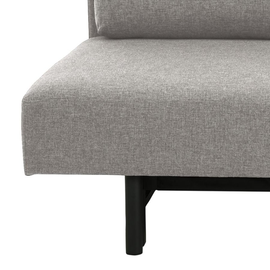 ACT NORDIC Malling sovesofa, m. udtrksseng og 2 puder - lysegr stof og sort stl