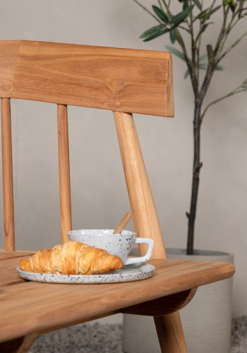 VENTURE DESIGN Split havebnk, m. rygln og armln - natur teaktr (132x58)