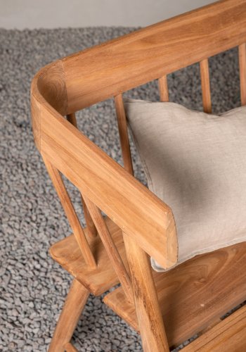 VENTURE DESIGN Split havebnk, m. rygln og armln - natur teaktr (132x58)