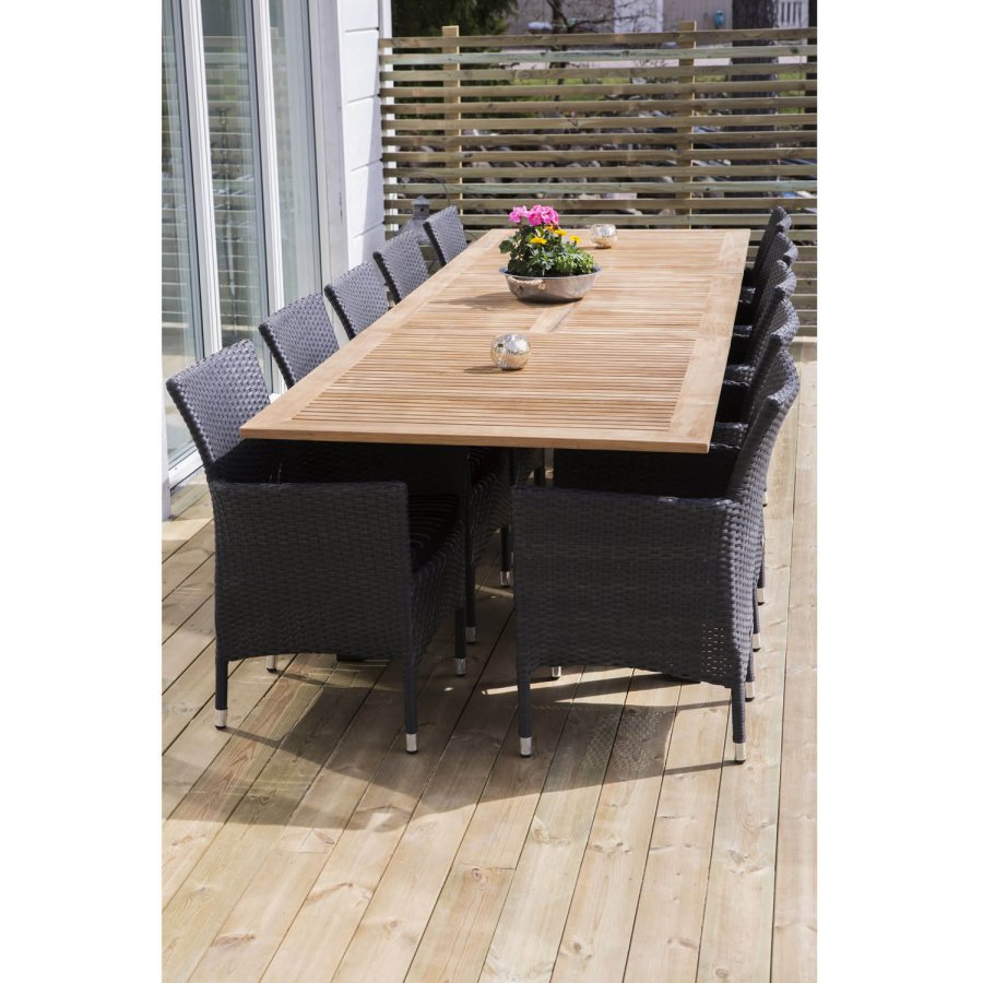 VENTURE DESIGN Panama - Table - 224/324*100 - svart Alu/Teak