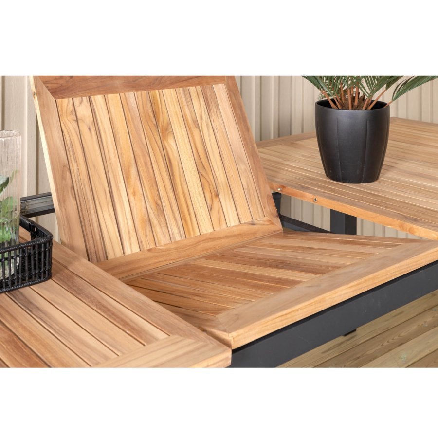 VENTURE DESIGN Panama - Table - 224/324*100 - svart Alu/Teak