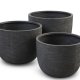 Kaktus udendrs potte, rund - antracitgr fibercement (80/90/100) (st med 3)