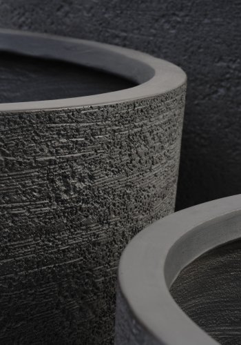 Kaktus udendrs potte, rund - antracitgr fibercement (80/90/100) (st med 3)