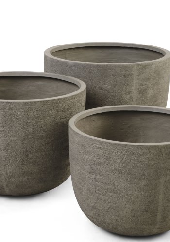 Kaktus udendrs potte, rund - gr fibercement (80/90/100) (st med 3)