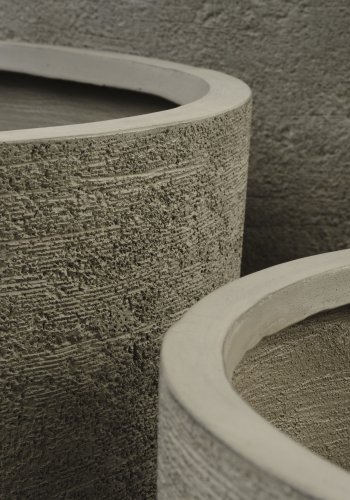 Kaktus udendrs potte, rund - gr fibercement (80/90/100) (st med 3)