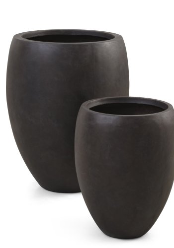 Dahlia udendrs potte, rund - brun fibercement (46/67) (st med 2)