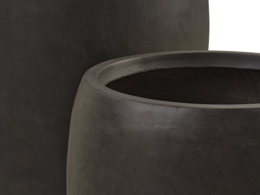 Dahlia udendrs potte, rund - brun fibercement (46/67) (st med 2)