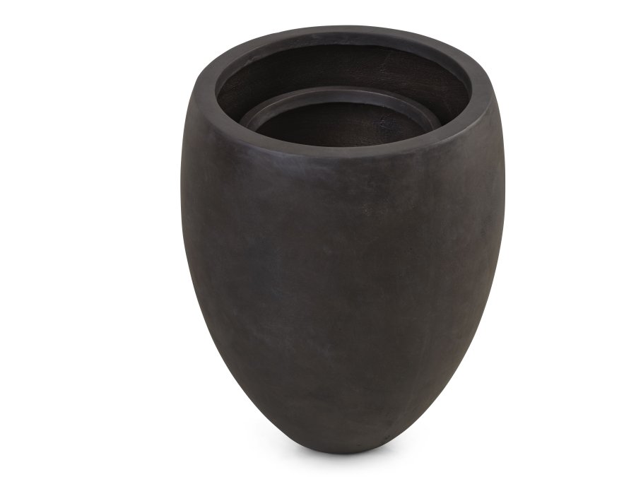 Dahlia udendrs potte, rund - brun fibercement (46/67) (st med 2)