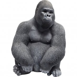 KARE DESIGN Monkey Gorilla Side skulptur - sort/gr polyresin (H 38,5)