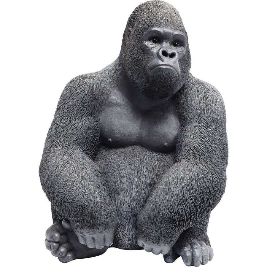 KARE DESIGN Monkey Gorilla Side skulptur - sort/gr polyresin (H 38,5)