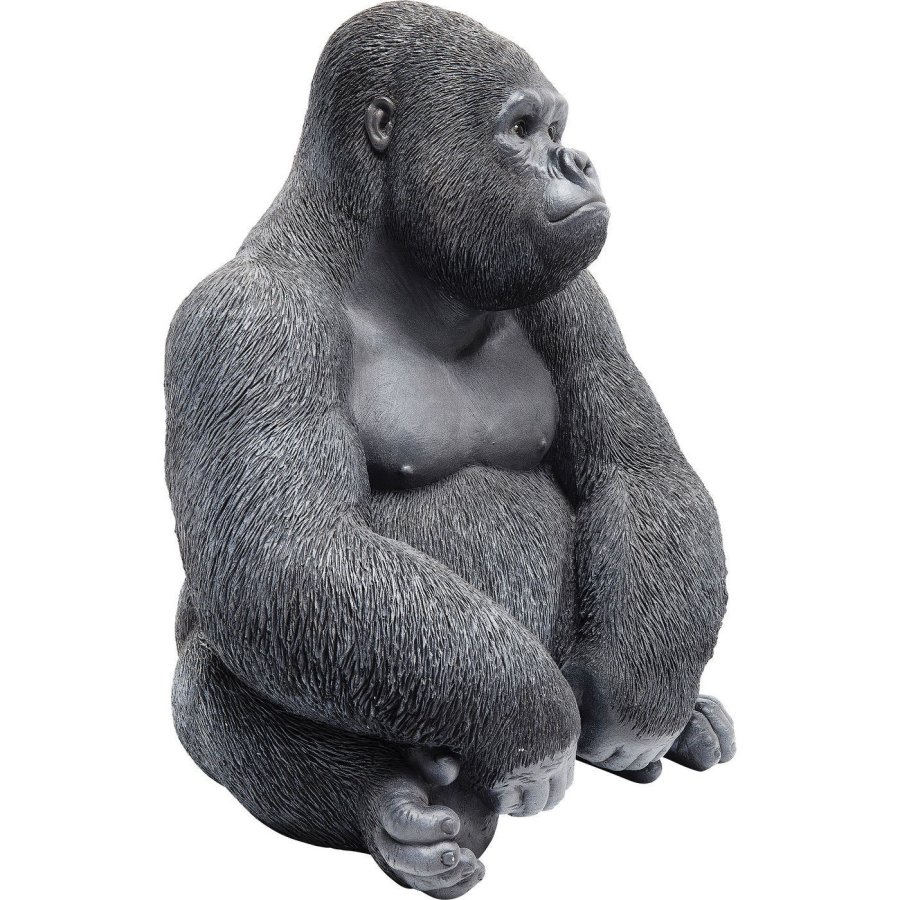 KARE DESIGN Monkey Gorilla Side skulptur - sort/gr polyresin (H 38,5)