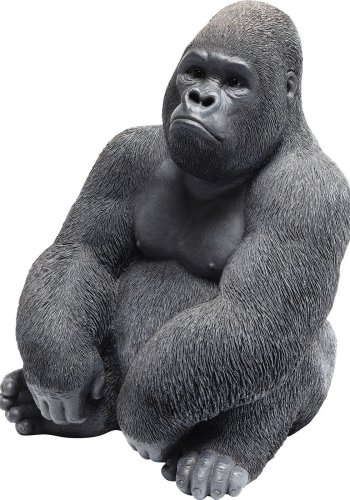 KARE DESIGN Monkey Gorilla Side skulptur - sort/gr polyresin (H 38,5)