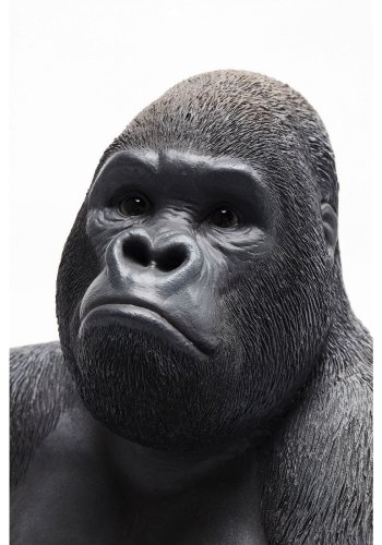 KARE DESIGN Monkey Gorilla Side skulptur - sort/gr polyresin (H 38,5)
