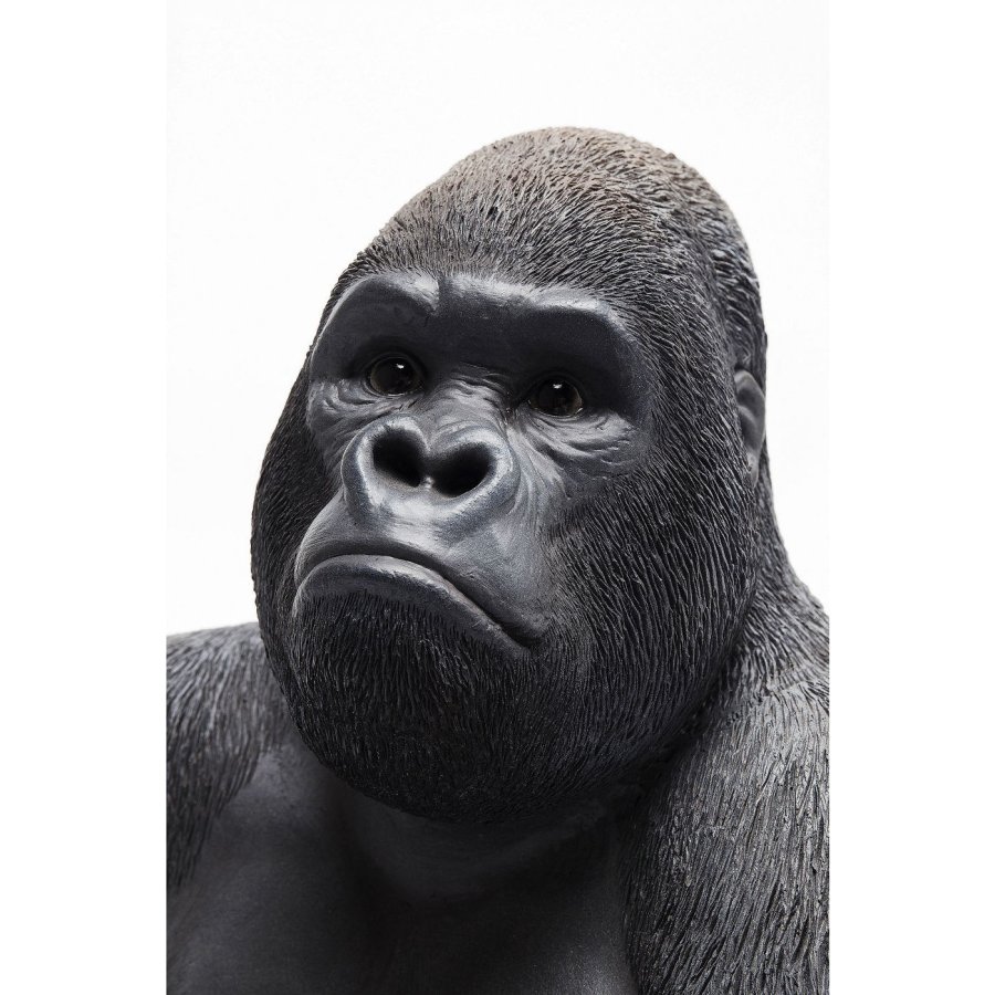 KARE DESIGN Monkey Gorilla Side skulptur - sort/gr polyresin (H 38,5)