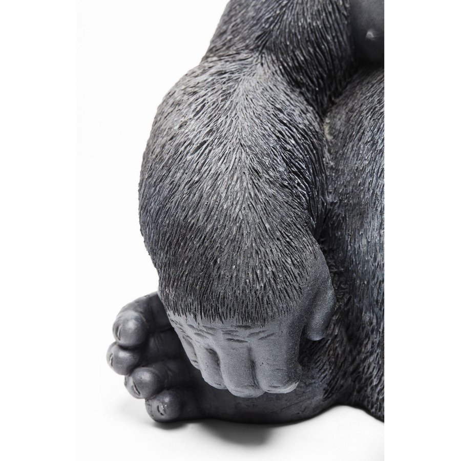KARE DESIGN Monkey Gorilla Side skulptur - sort/gr polyresin (H 38,5)