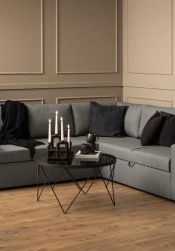 ACT NORDIC Halstow sofabord, rund - rgfarvet glas og sort stl (80)