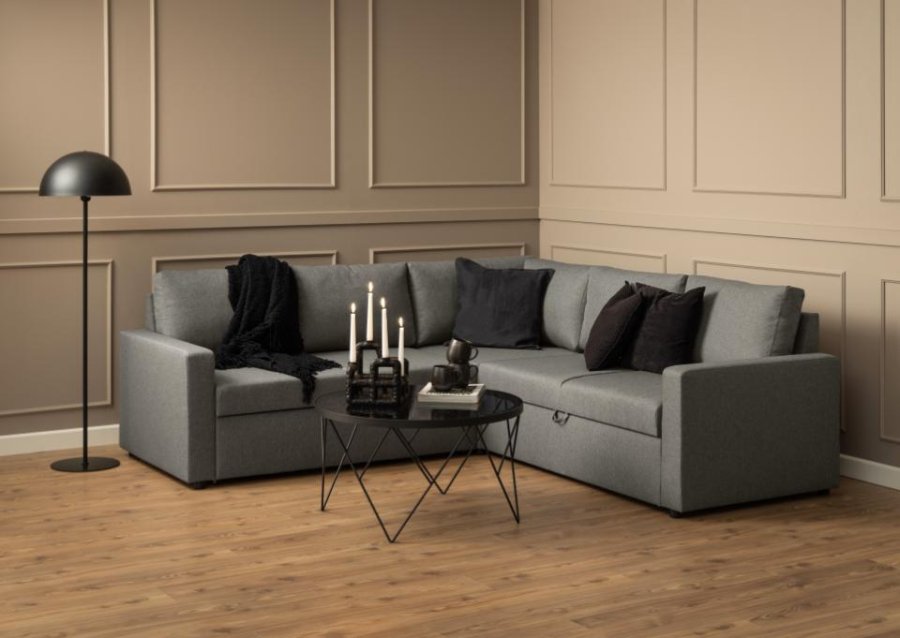 ACT NORDIC Halstow sofabord, rund - rgfarvet glas og sort stl (80)