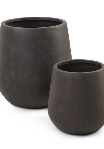 Iris udendrs potte, rund - brun fibercement (48/72) (st med 2)