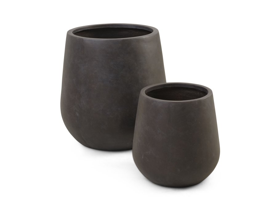 Iris udendrs potte, rund - brun fibercement (48/72) (st med 2)