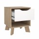 TVILUM Ikast Natbord 1 skuffe, Jackson Hickory / Hvid, 40,2 x 39,8 x 47,4 cm