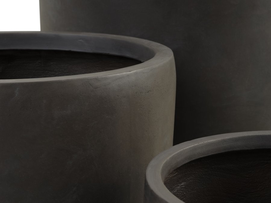 Chili udendrs potte, rund - brun fibercement (51/65/80) (st med 3)