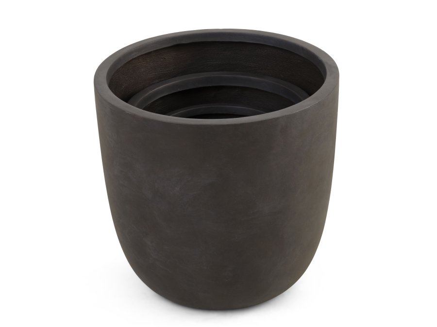 Chili udendrs potte, rund - brun fibercement (51/65/80) (st med 3)