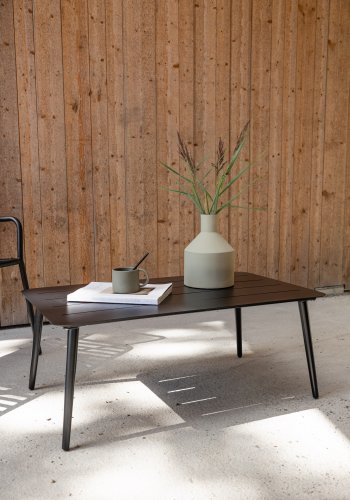 VENTURE DESIGN Lina udendrs loungebord, rektangulr - sort aluminium (60x100)